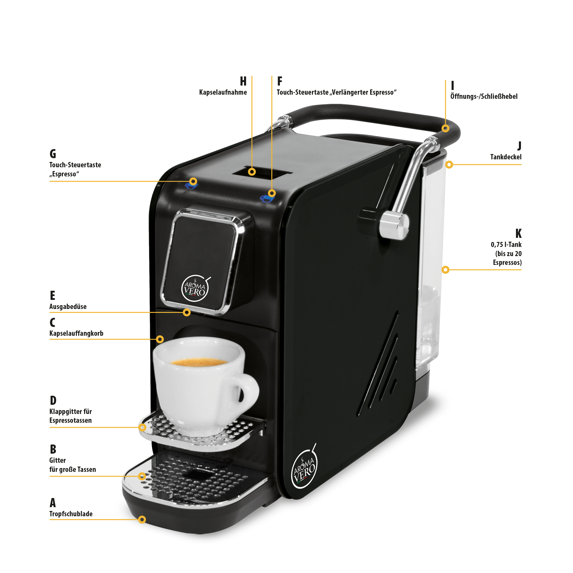 Kapselmaschine Aroma Vero für Kaffee und Tee online kaufen Genius