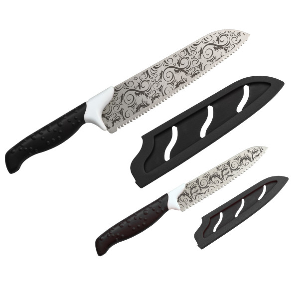 Magic Cut, Messer-Set 2tlg. mit geätztem Dekor