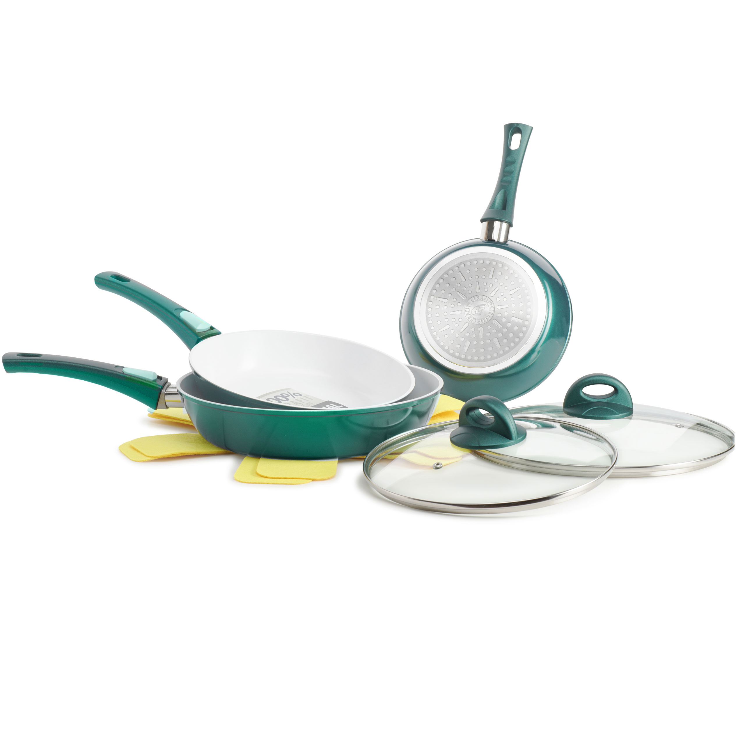 Induktion Keramik Topfset inkl 24 cm Bratpfanne 7tlg Koch Topf Set Pfanne grün !
