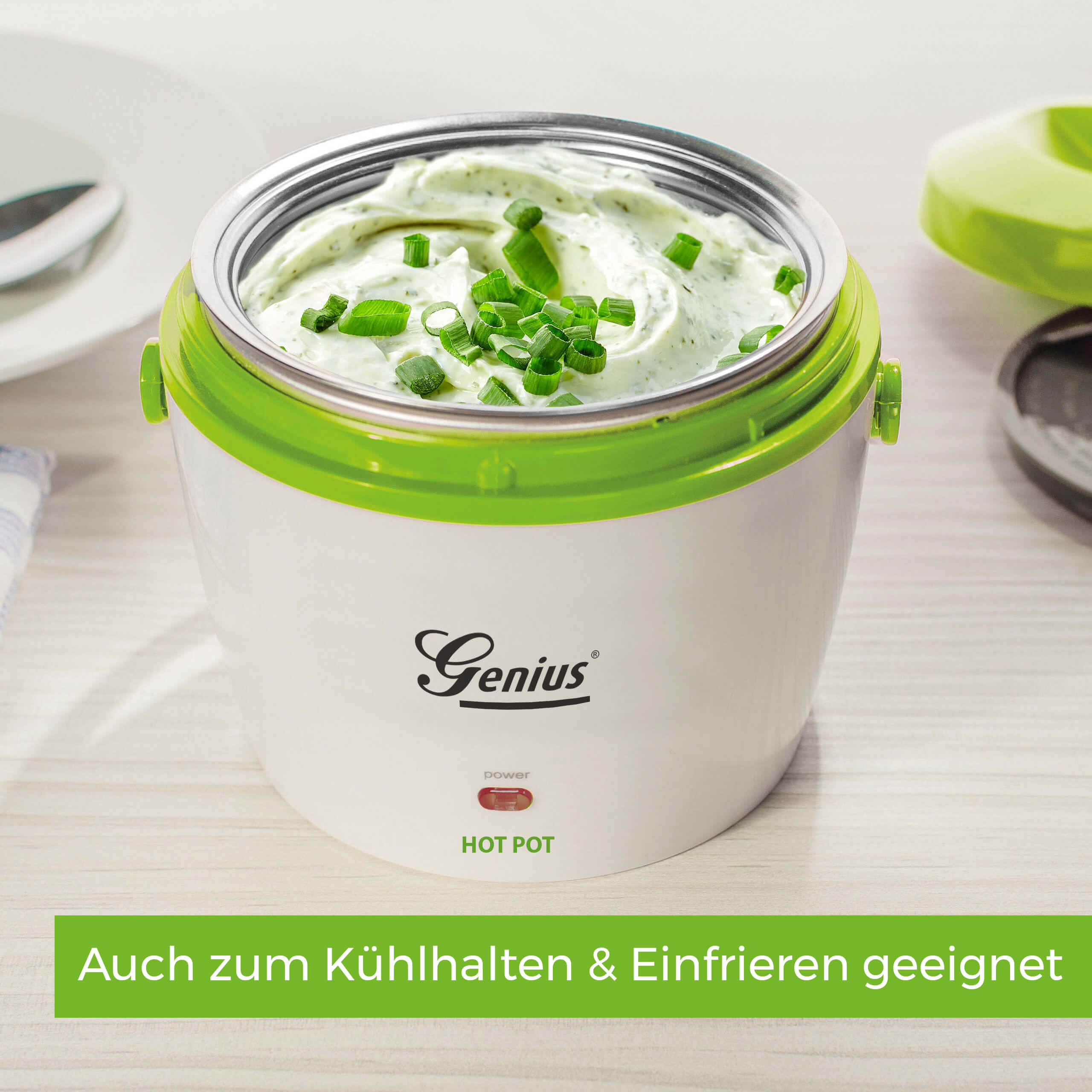 Speisen erw/ärmen Zusatzbeh/älter Genius Hot Pot NEU unterwegs