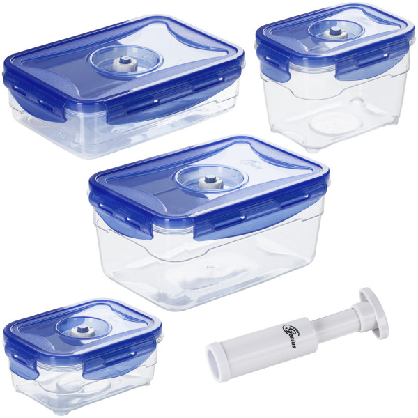 SmartVac SV5000 Universal-Vakuum-Dose, Set 9tlg., blau